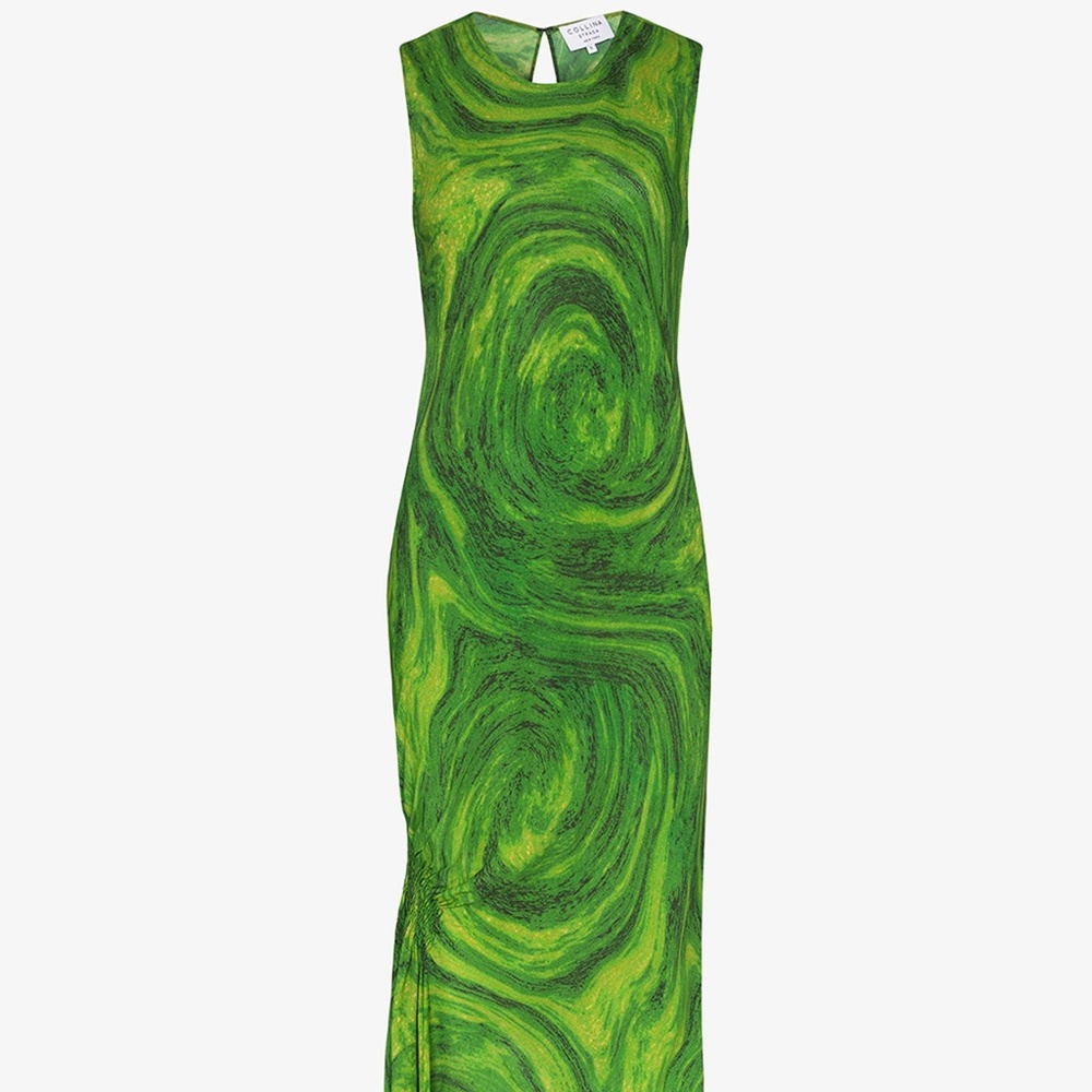 Collina Strada Green Swirl Lawn Dress in XS